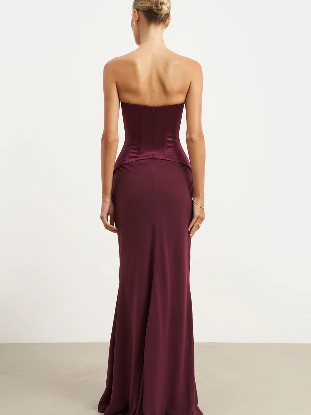 Satin Corset Gown w Sweetheart Neckline - Picture 4 of 8